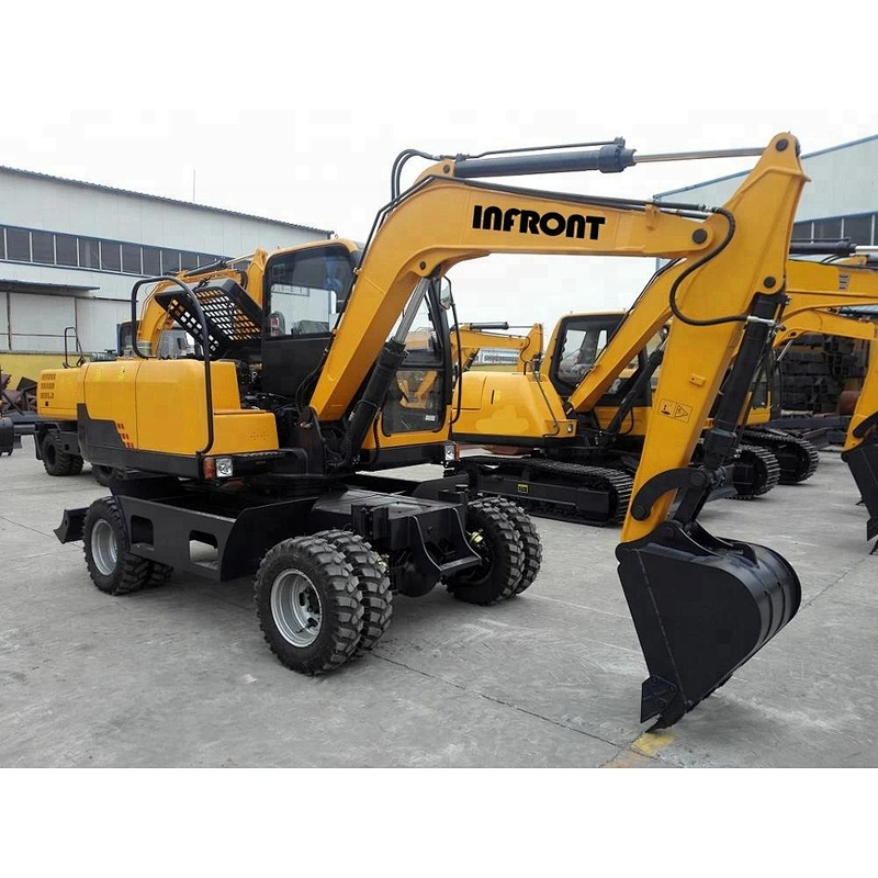 Cheap 7ton wheel excavator from China Infront factory