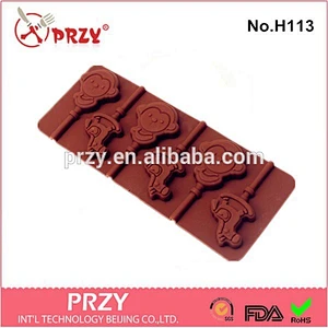 Mokeys With Banana &Horses lollipop Chocolate Silicone Mold