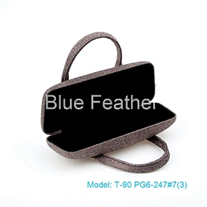 Glitter PU leather eyewear optical glasses case sunglass case with handle