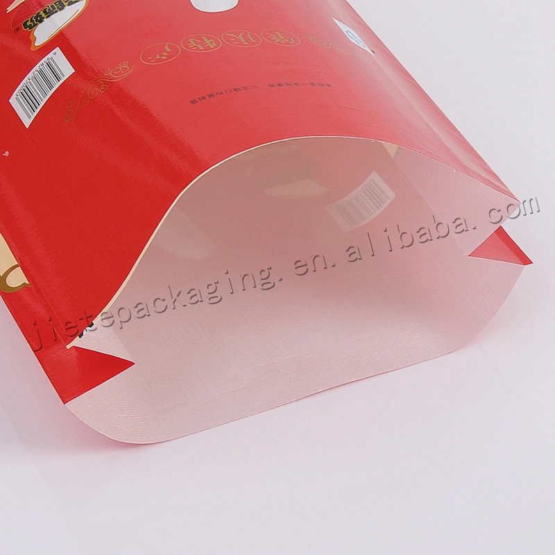 Customized red 15kg laminated plastic virgin pp woven rice bag size 40*70cm