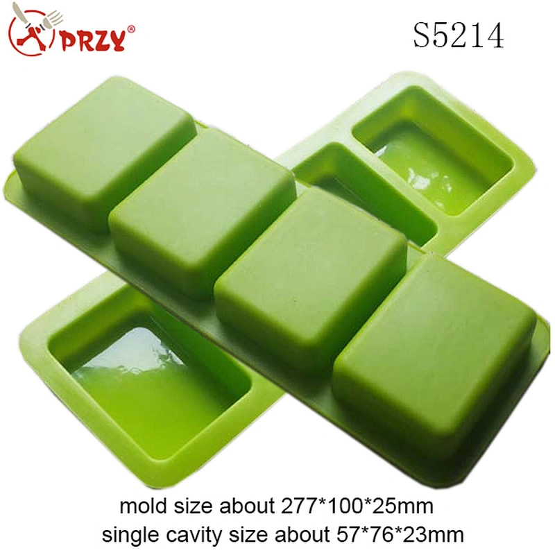 new arrival 4 cavity square mold silicone soap mold chocolate mold cake mould