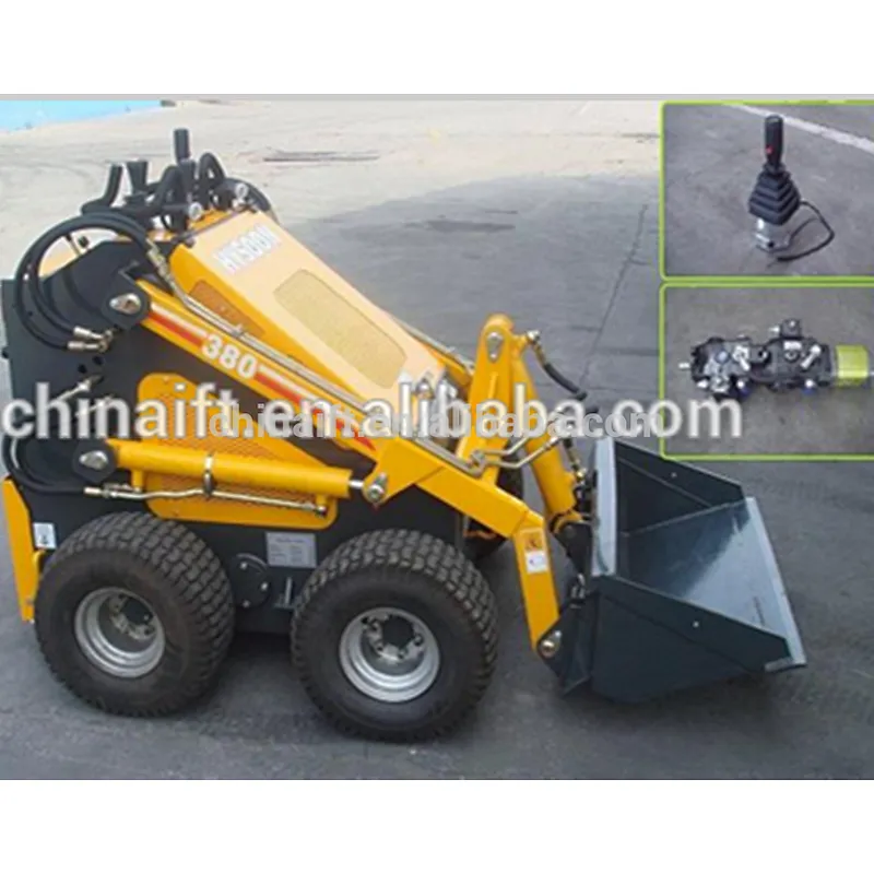B&S engine 23HP tire wheel mini skid steer loader with regular bucket for sale