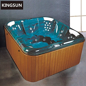 K-8907 outdoor hot tub spa wooden hot bath tubs with air jet massage for adult