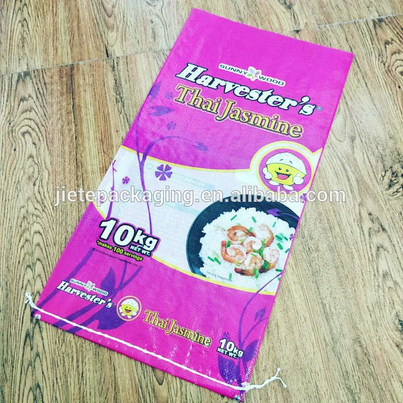 High quality design printing 10kg bopp laminated pp woven basmati rice bag sack