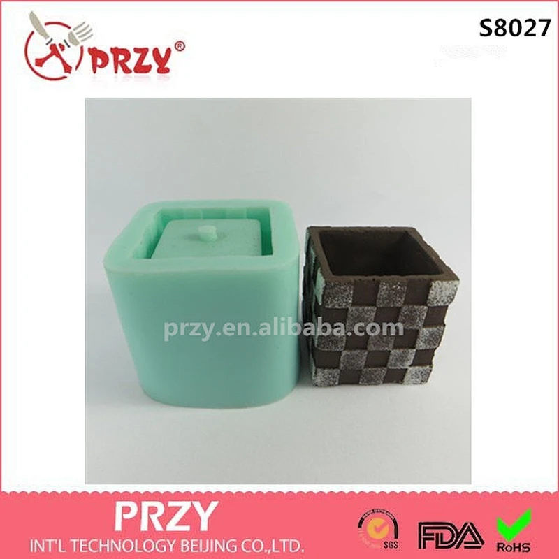 Mini creative 3D white & black silicone flower pot Mold Silicone concrete planter pots soap Molds