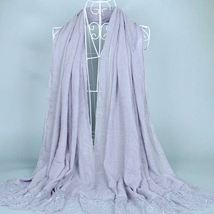 Chinese custom print long muslim hijab silk scarf
