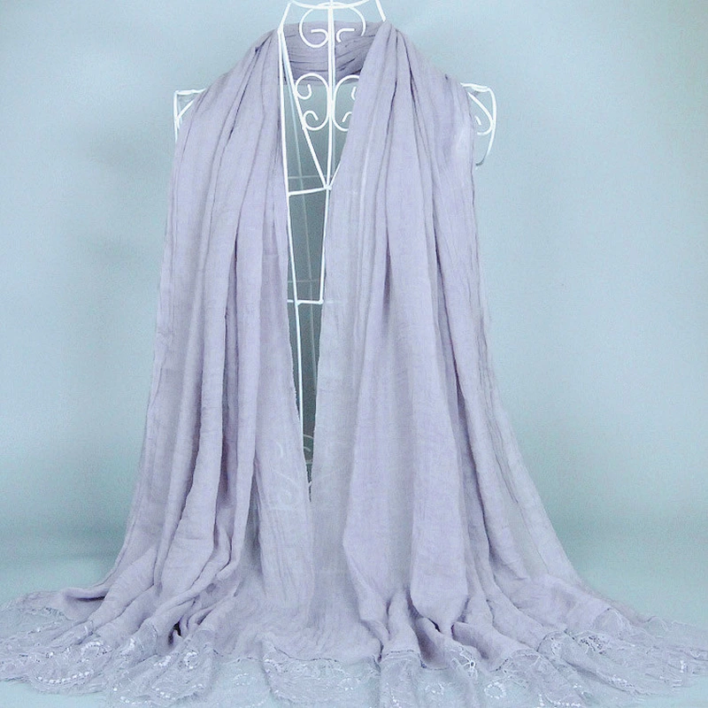 Chinese custom print long muslim hijab silk scarf
