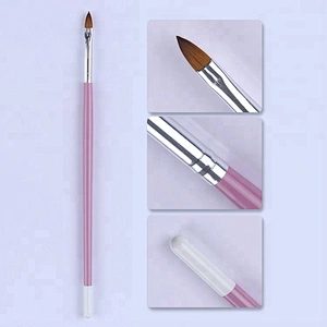 7Pcs Nail Art Brush Set Pink Wooden Handle Acrylic Painting Liner Pen Cuticle Remover Manicure Kit For Nail Polish Brush Tool