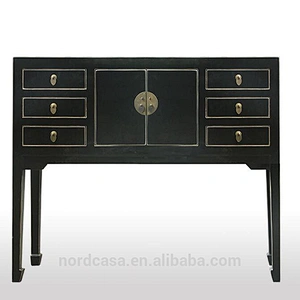 six drawer two door antique style chinese console table