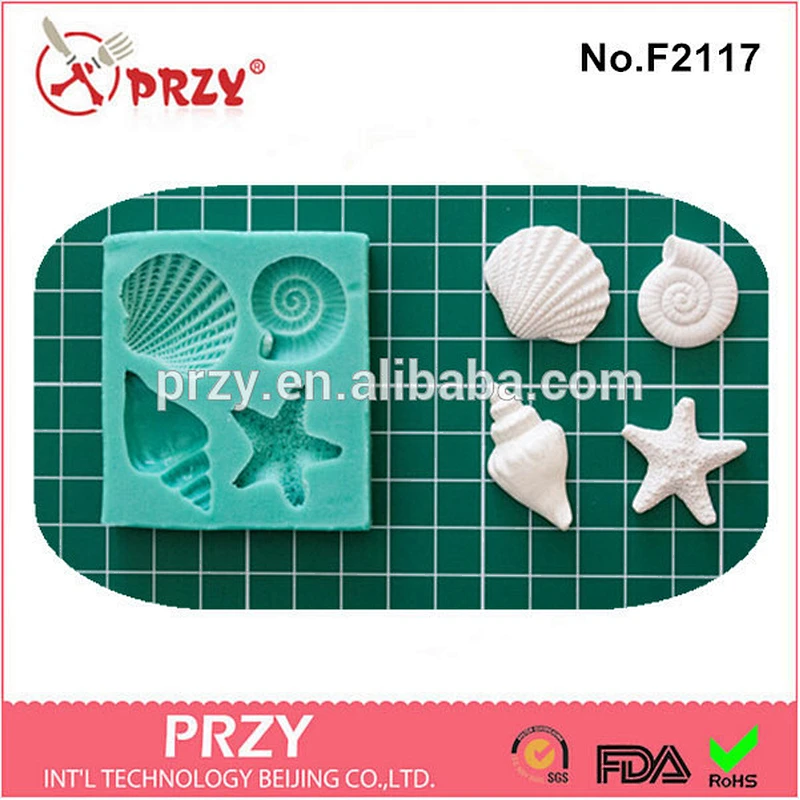 F2117 PRZY hot sale shell silicone fondant mold