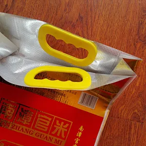 Foil laminated pouch pp woven rice bag with plastic carry handle