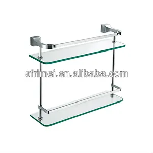 Bathroom Accessories Double Glass Platform Hot Sale bathroom Shelf 304 Stainless Steel Bathroom Pendant