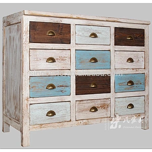 Wholesale rustic shabby chic furniture multi drawer sideboard
