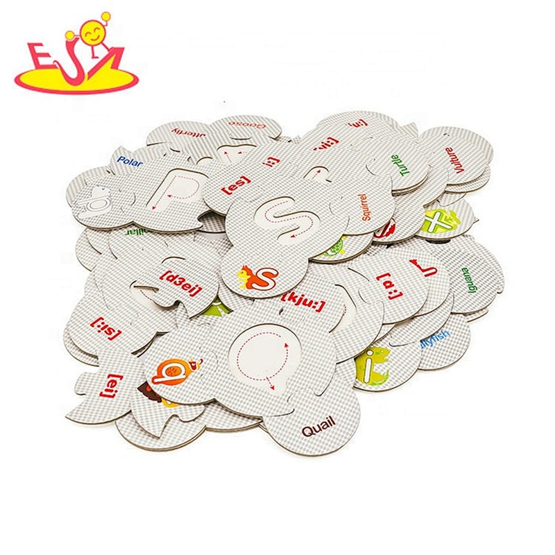2019 New arrival educational wooden alphabet jigsaws for toddlers W14B107