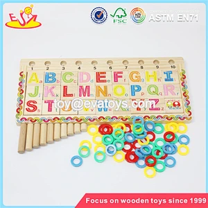 Wholesale educational kids wooden count toy baby preschool teaching aid wooden count toy W12E001