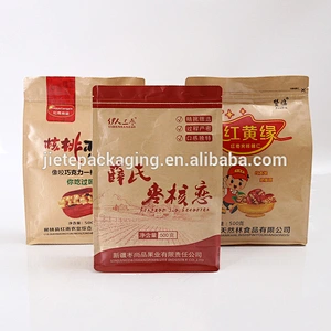 Stand up ziplock pouch food bag,ziplock stand up kraft paper bag