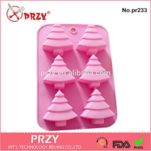 PR233 Christmas tree silicone cake mold for sale