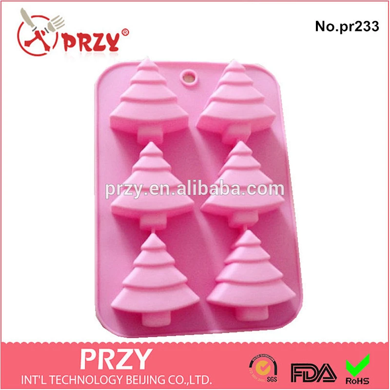 PR233 Christmas tree silicone cake mold for sale
