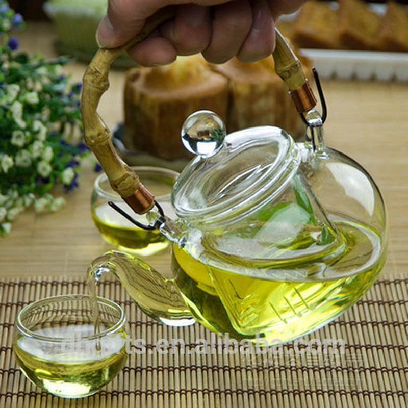 China factory 600ML heat resistant borosilicate glass tea pot with handle for easy to take