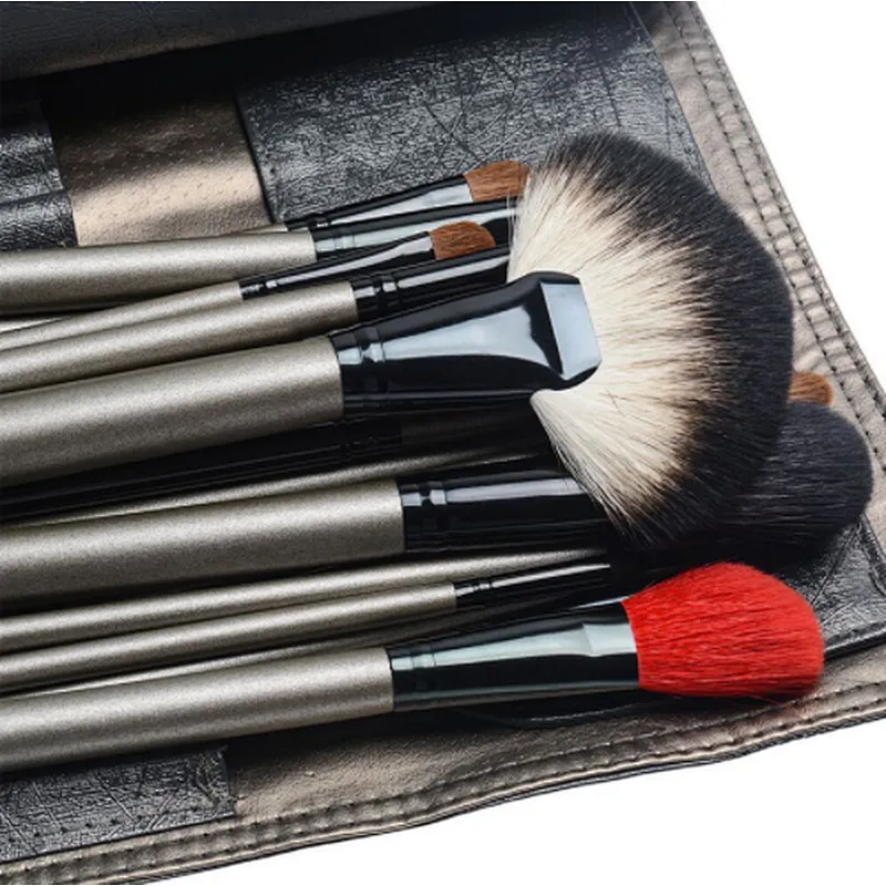 26pcs makeup brushes set cosmetic foundation powder eyeliner eyebrow brush tools with leather case