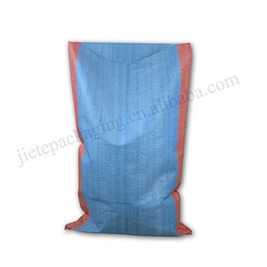 Blue reusable pp woven paddy packaging bag plastic sack for flour, rice, wheat