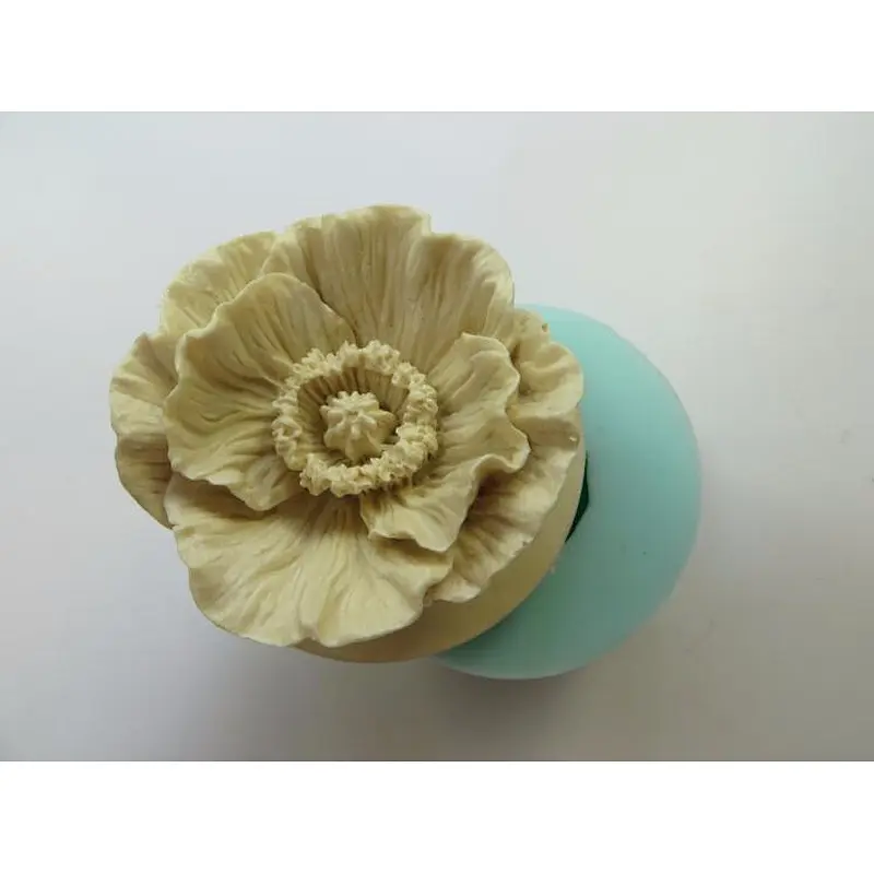 HC0020 3d Poppy flower soap mold handmade silicone candle mold przy