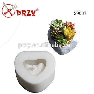 S9037 Heart pot mold silicone flower pot mould Silicone concrete mold Clay mould concrete planter mold