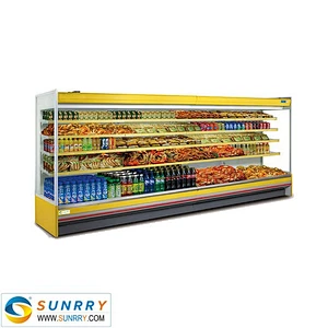 Hot Sale Vertical Supermarket Refrigerated Curtain Showcase for Drinks and Fruit