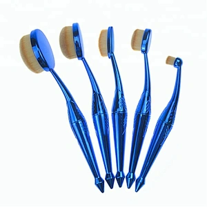 Oval makeup brushes Hot professional oval makeup brush set beauty 5 pieces oval makeup brush set