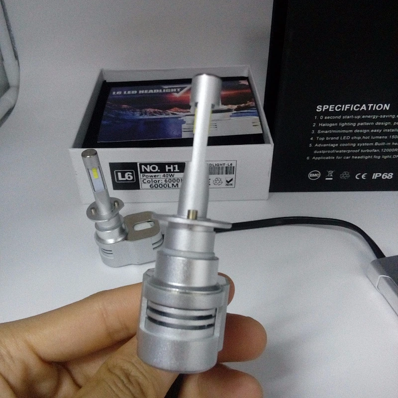 Guangzhou super power L6 Y22 H1 40W 6000K LED car parts better than Y19 T5 D1S D2S H4 H7 H11 9005 motor auto accessories led kit