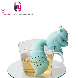 3D custom cartoon design squirrel shaped tea infuser silicone