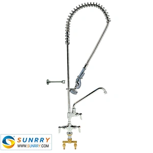 High Pressure Instant Hot Water Ridge Electric Stainless Steel Kitchen Faucet Installed on the Sink with Tap