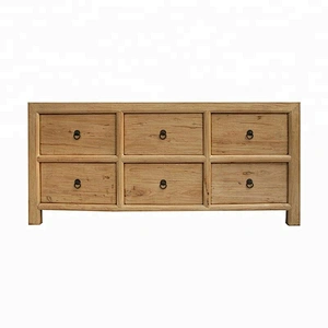wholesale rustic reclaimed wood drawer storage buffet furniture