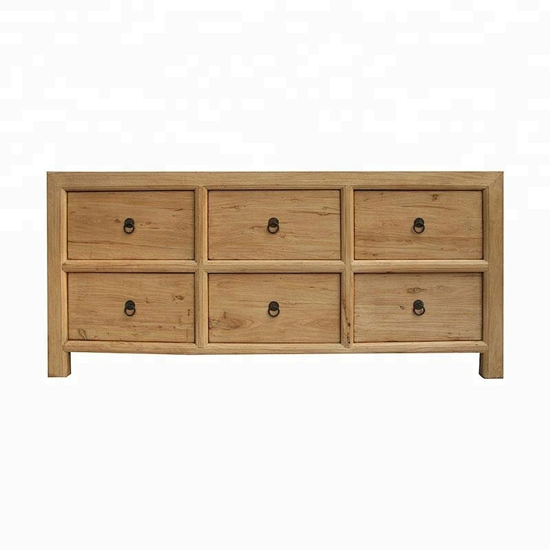 wholesale rustic reclaimed wood drawer storage buffet furniture
