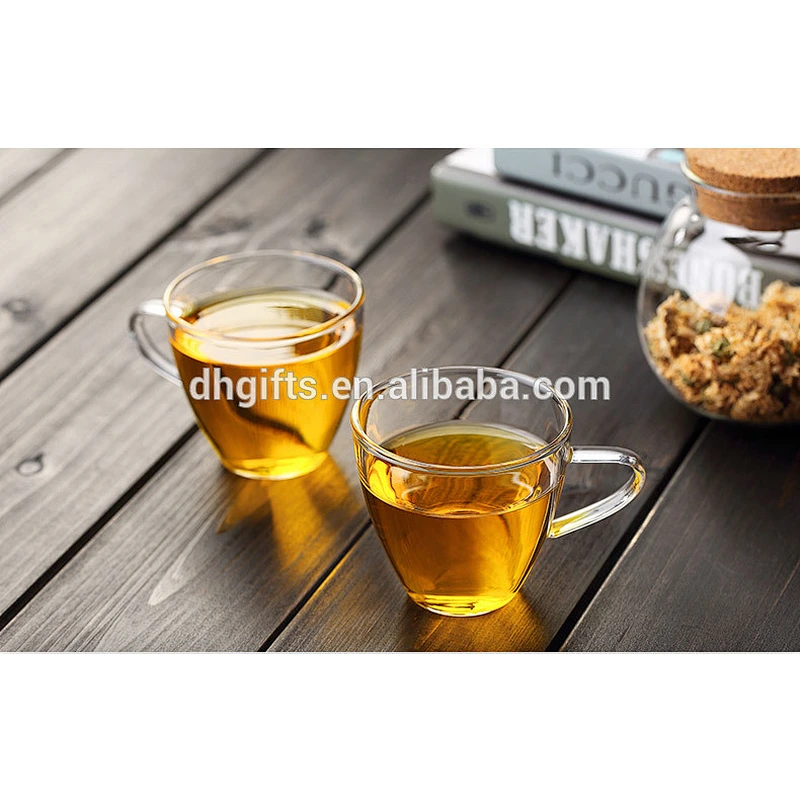 China wholesale cheap 150 ML glass tea mugs with handle