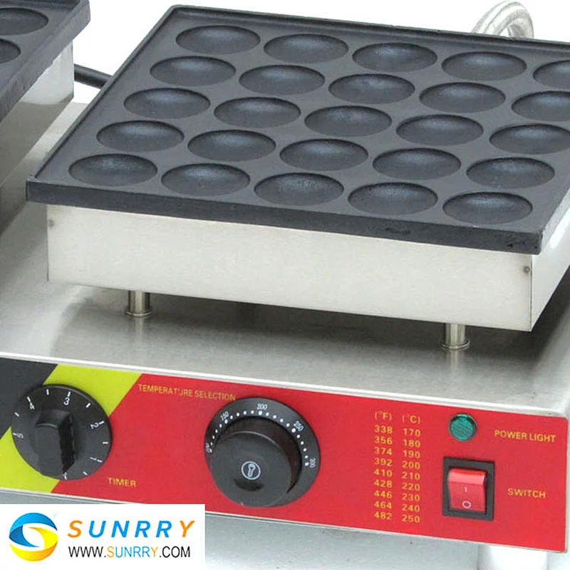 Commercial electric double plate poffertjes grill machine for 25+25 pcs mini poffertjes(SUNRRY SY-WM47B)