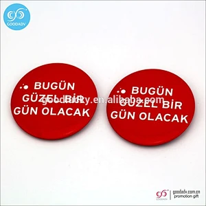 OEM manufacture factory promotion100% quality fashion pin flashing tinplate badge