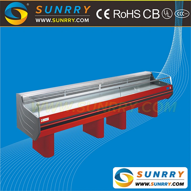 New design air cooling horizontal mini fridge display fridge freezer for meet display in supermarket (SUNRRY SY-FMS2500S)