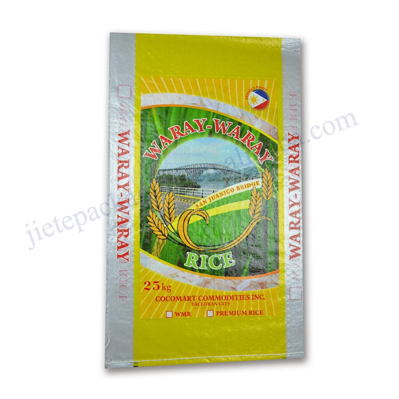 laminated and printing on pp woven rice packing bag 50kg hiqh quality plastic bag of rice