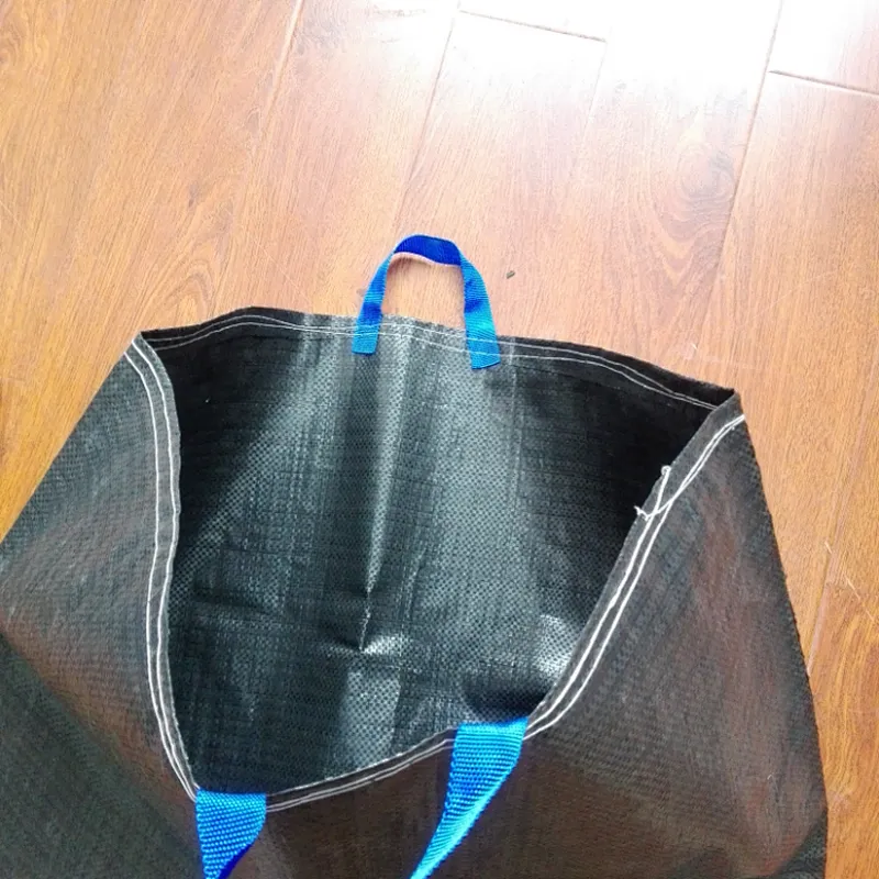 Black plastic pouch pp woven carry bag with for market,shopping