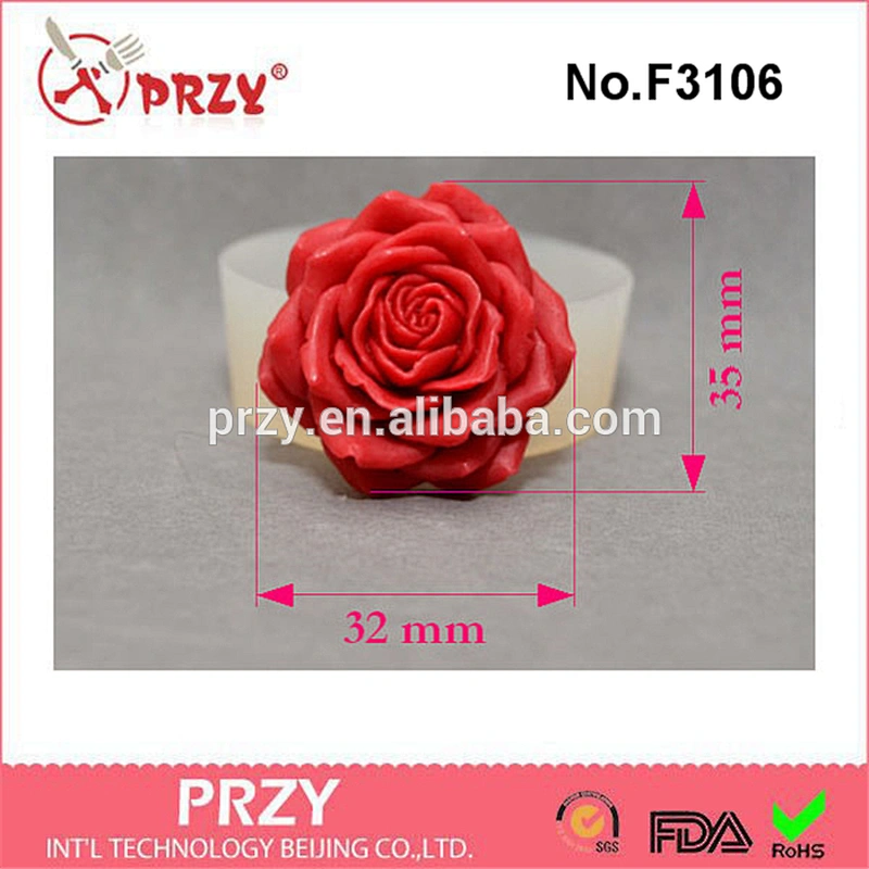 F3106 PRZY Rose Flower - Silicone mold silicone mold sugarcraft fimo polymer clay resin wax mould