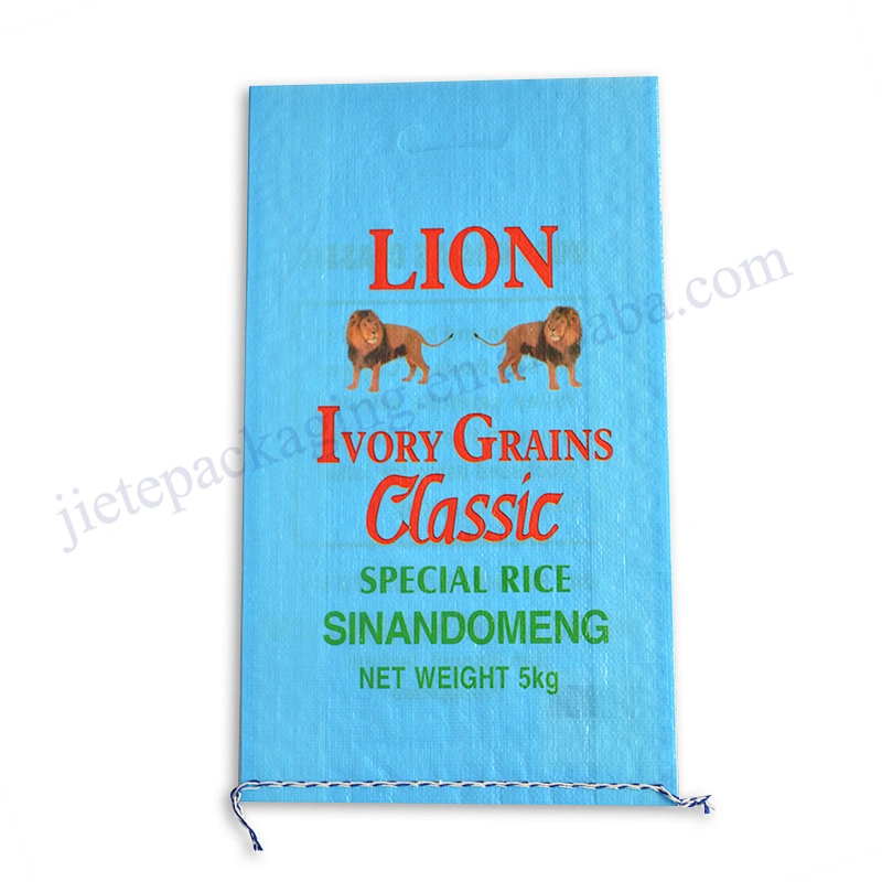 Wholesale customized bopp laminated virgin pp woven bag for rice 5kg