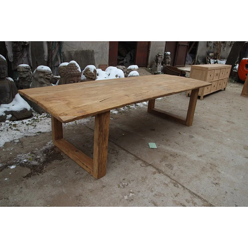 Chinese rustic dinning table U leg