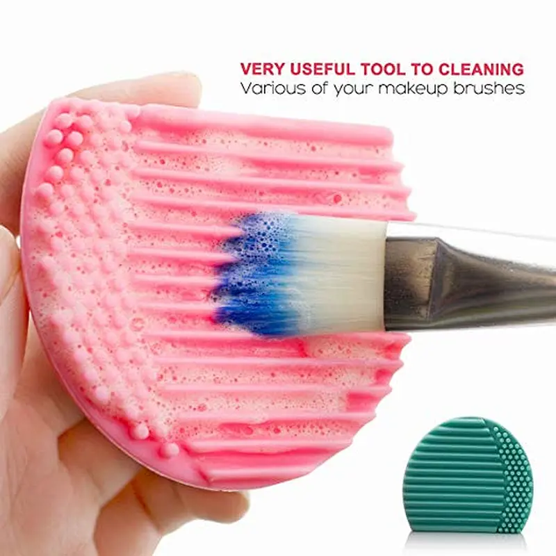 Half egg shape silicone makeup brush holder and silicone makeup brush cleaning mat