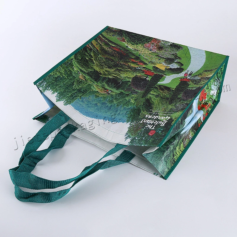 120gsm to 140gsm customized bopp laminated and printing reusable pp woven tote shopping bag