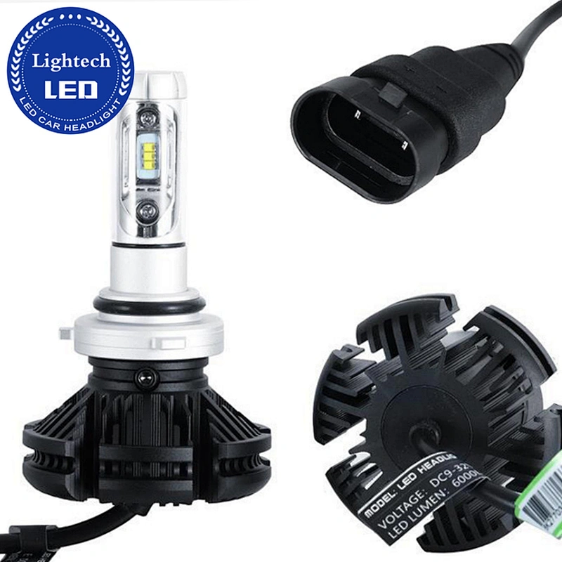 Automotive LED headlight High Power 50W Fanless 3 Color Headlights HB4 9006 Led Headlight Kits