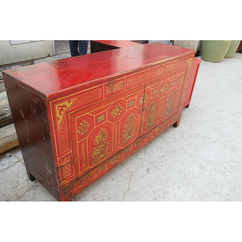 chinese antique reproduction hand painted cabinet