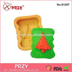 2015 design christmas tree silicone mold for soap making