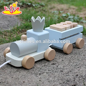 2018 wholesale wooden pull toys for toddlers funny train wooden pull toys for toddlers best pull toys for toddlers W05C075