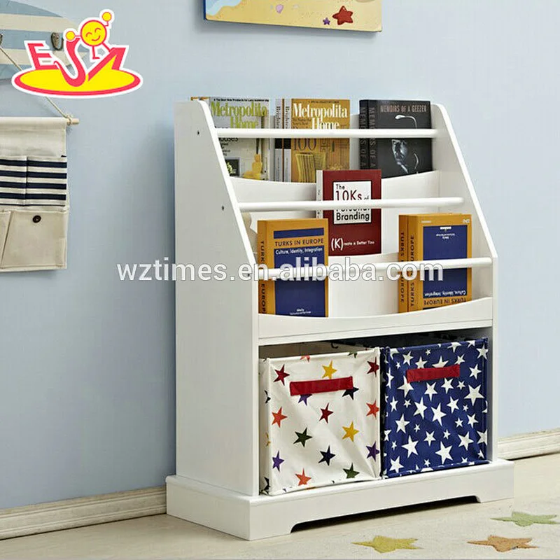 Wholesale multi-function white wooden children storage bins for sale W08C241